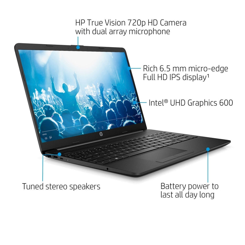 HP 15-DW1001WM Notebook 15.6" Full HD, Celeron N4020, 4GB RAM, 128GB SSD, Intel UHD Graphics, Windows 10 S - Black (4J238UA