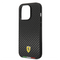 Ferrari Magsafe HC PU Carbon Effect Case with Italian Flag Line & Metal Logo for iPhone 14 Pro-smartzonekw