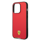 Ferrari Magsafe HC PU Carbon Effect Case with Italian Flag Line & Metal Logo for iPhone 14 Pro - Red-smartzonekw