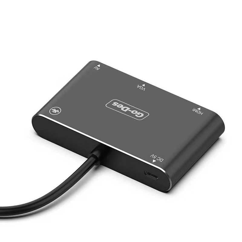 5 in 1 Mobile HD Screen Player USB-C/Lightning/Micro USB to HDTV/VGA/AV Adapter (GD-8762) - Smartzonekw