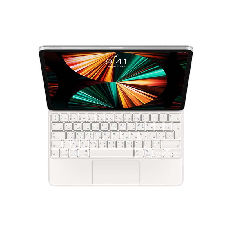 Apple Magic Keyboard for iPad Pro 12.9‑inch (5th generation) 2021 Arabic /English- White-smartzonekw