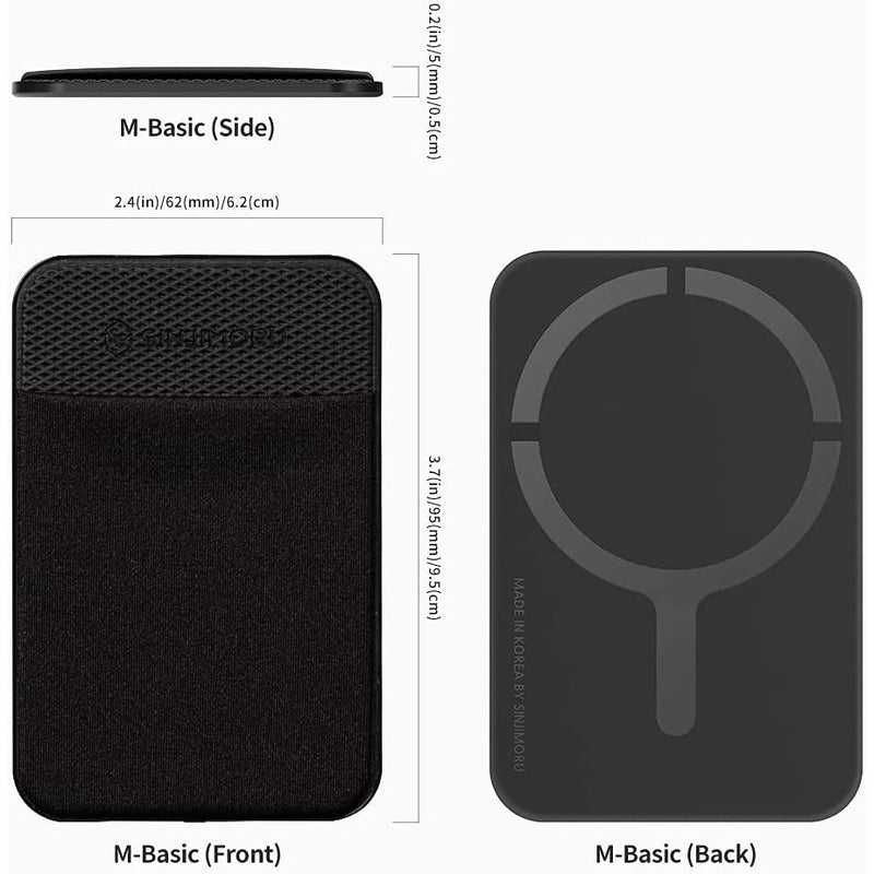 Sinjimoru M-Basic Magnetic Wallet for Apple Magsafe - Black-smartzonekw