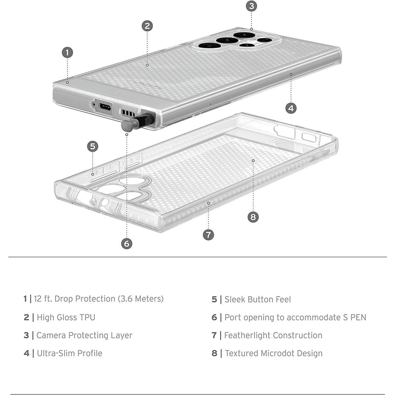 [U] by UAG Samsung Galaxy S22 Ultra Lucent Case - Ice - Smartzonekw