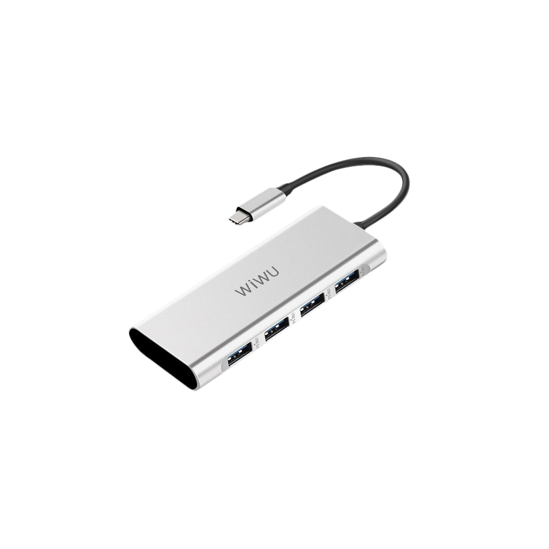 WIWU Alpha 4 in 1 USB-C Hub A440 - Gray - Smartzonekw