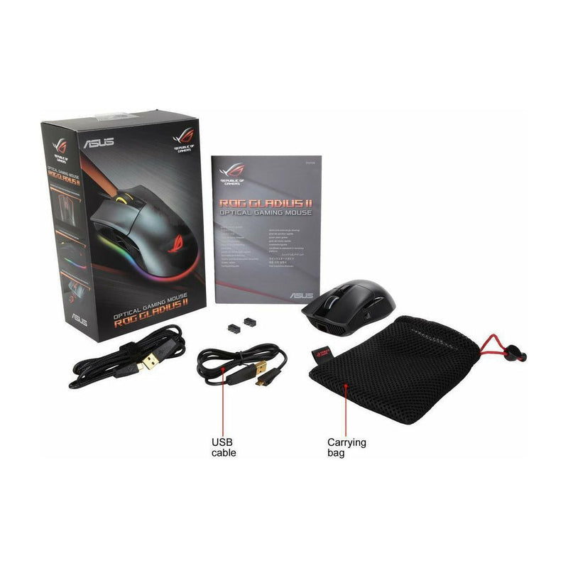 ASUS ROG Gladius II Aura Wired Ergonomic Gaming Mouse - smartzonekw