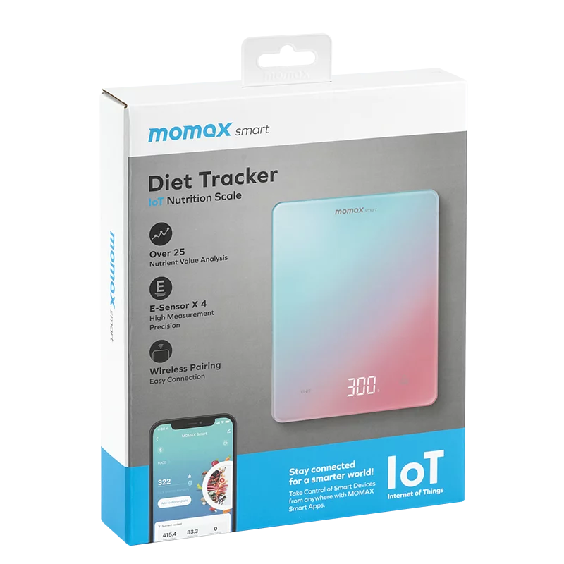 Momax Diet Tracker IoT Nutrition Scale - Pastel (EW3SP)-smartzonekw
