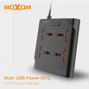 MOXOM  KH-63 4 Socket 6 USB Port Intelligent Power Wall Charger (1.5 Meters Cord)-smartzonekw