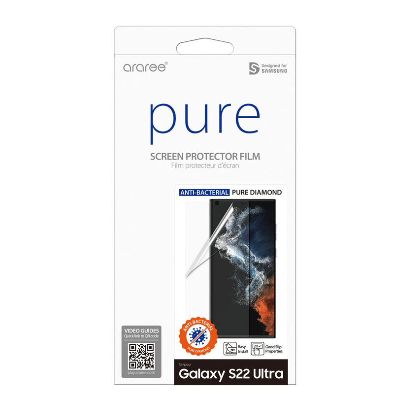 Araree Pure Diamond Screen Protector For Samsung Galaxy S22 Ultra - Clear-smartzonekw