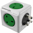 Allocacoc PowerCube Original 5 way Power Socket UK Plug - Green-smartzonekw