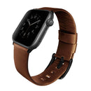 Uniq Mondain Leather Band For Apple Watch 44mm Sepia Brown - smartzonekw