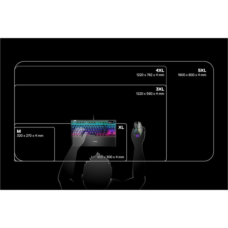 Steelseries - QcK Prism M - Cloth RGB Gaming Mousepad - smartzonekw