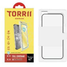 Torrii Bodyglass Screen Protector Anti-Bacterial Coating For Iphone 14 Pro Max (6.7) - Full Coverage Black-smartzonekw