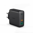 Aukey Dual-Port 60W PD Wall Charger with Dynamic Detect - Black - smartzonekw