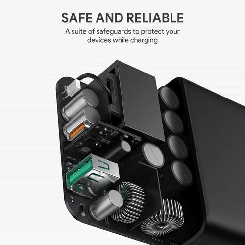 Aukey Dual-Port 60W PD Wall Charger with Dynamic Detect - Black - smartzonekw