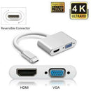 USB-C to HDMI 4K and VGA Adapter - Silver - Smartzonekw