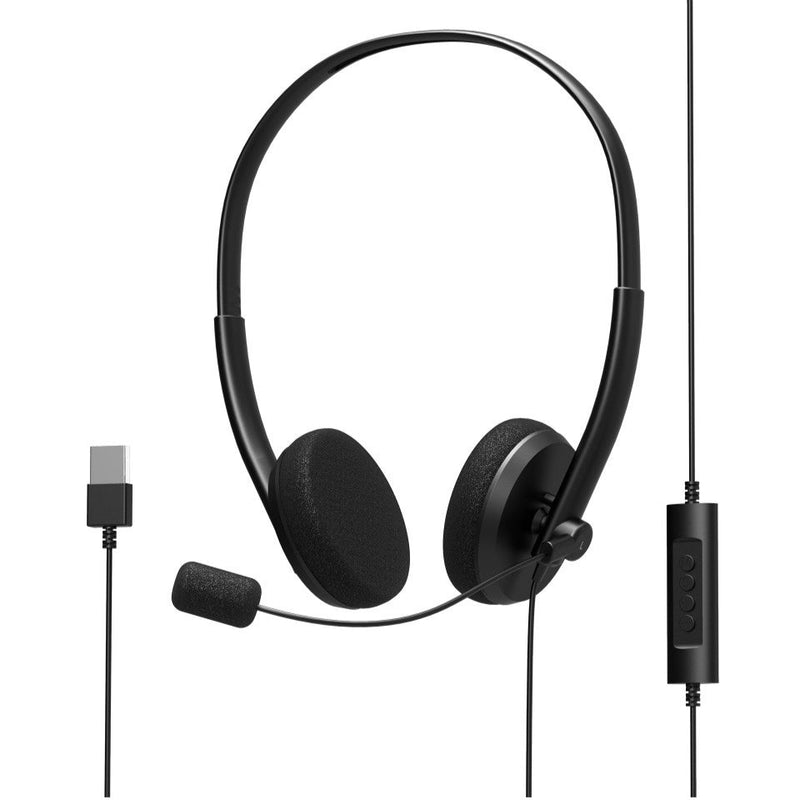 Port Connect Office USB Stereo Headset with Microphone-smartzonekw