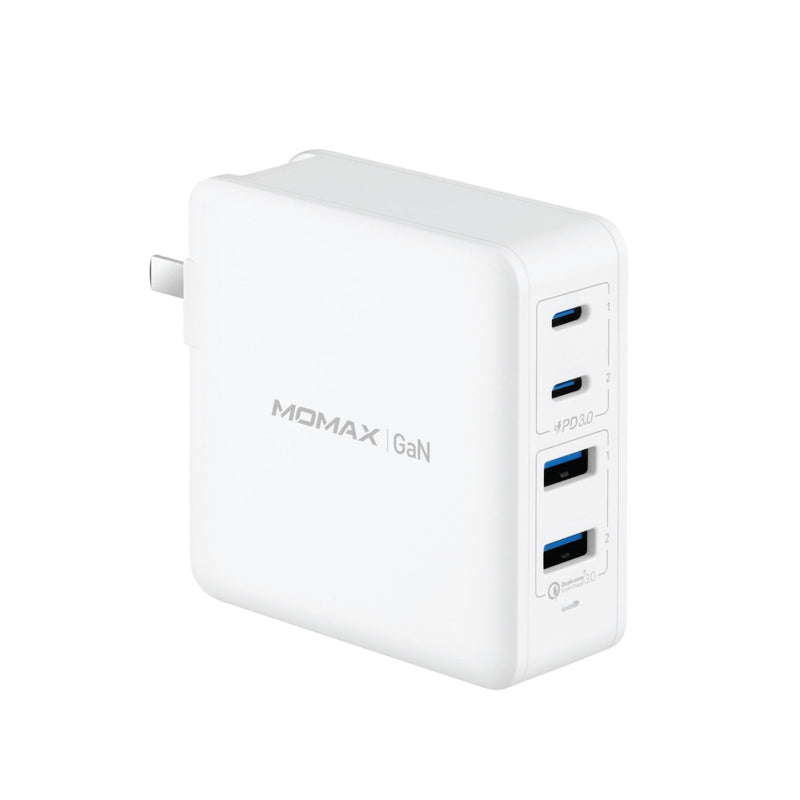 Momax GaN Gallium Nitride Ultimated Compact with Fast Charge Capability for USB-Powered Device - White (UM23UKW) - smartzonekw