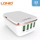 Kuwait LDNIO 4 USB wall charger4.4A UK - White-smartzonekw