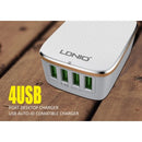 LDNIO 4 USB wall charger4.4A UK - White-smartzonekw