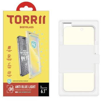 Torrii Bodyglass Screen Protector Anti-Bacterial Coating For iPhone 14 Pro (6.1) - Anti Blue Light Clear-smartzonekw